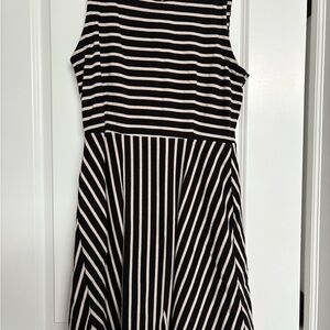 Old Navy Black and White Striped Midi Dress